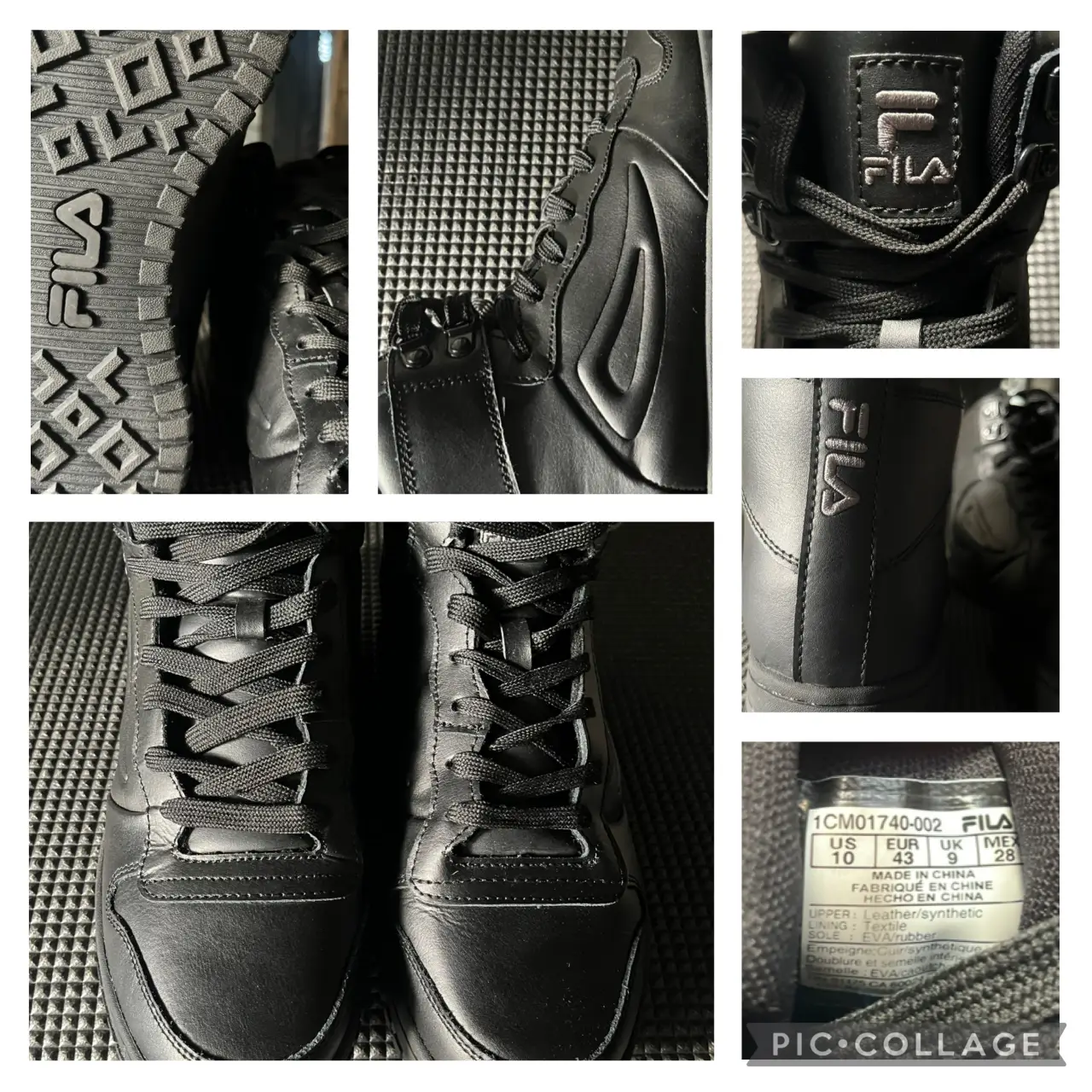 Botas negras de caña alta Fila, ideales para un look urbano y moderno. Confeccionadas en cuero sintético, estas botas ofrecen un diseño elegante y versátil. Perfectas para combinar con diferentes outfits.