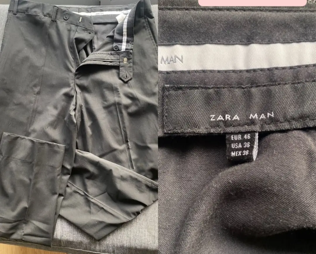 Pantalón sastrero negro de hombre, de la marca Zara Man. Talle 36.