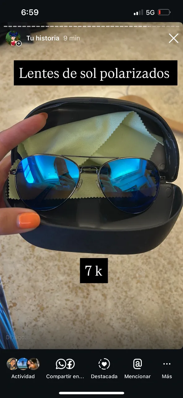 Lentes de sol polarizados con estuche. Ideales para proteger tus ojos del sol con estilo.