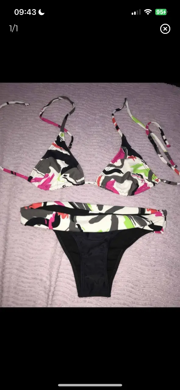 bikini talle s (85) one step. nueva, sin uso. ancho de cintura de bombacha 34cm. alto triángulo 16cm, ancho triángulo 16cm.
