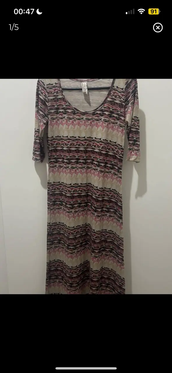 vestido largo suelto 47 street talle s. perfecto estado, poco uso. se adapta al cuerpo hombro a hombro 35cm, axila a axila 42cm, largo 132cm. largo mangas 36cm
