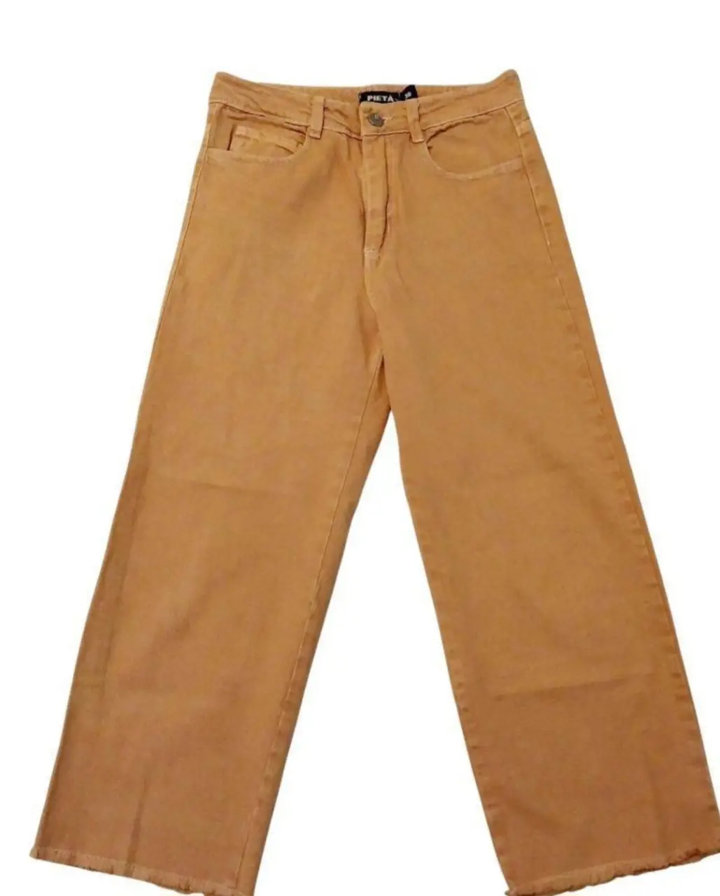 Pantalón suelto de mujer, color marrón, con corte recto y tiro alto. Ideal para un look casual y cómodo.