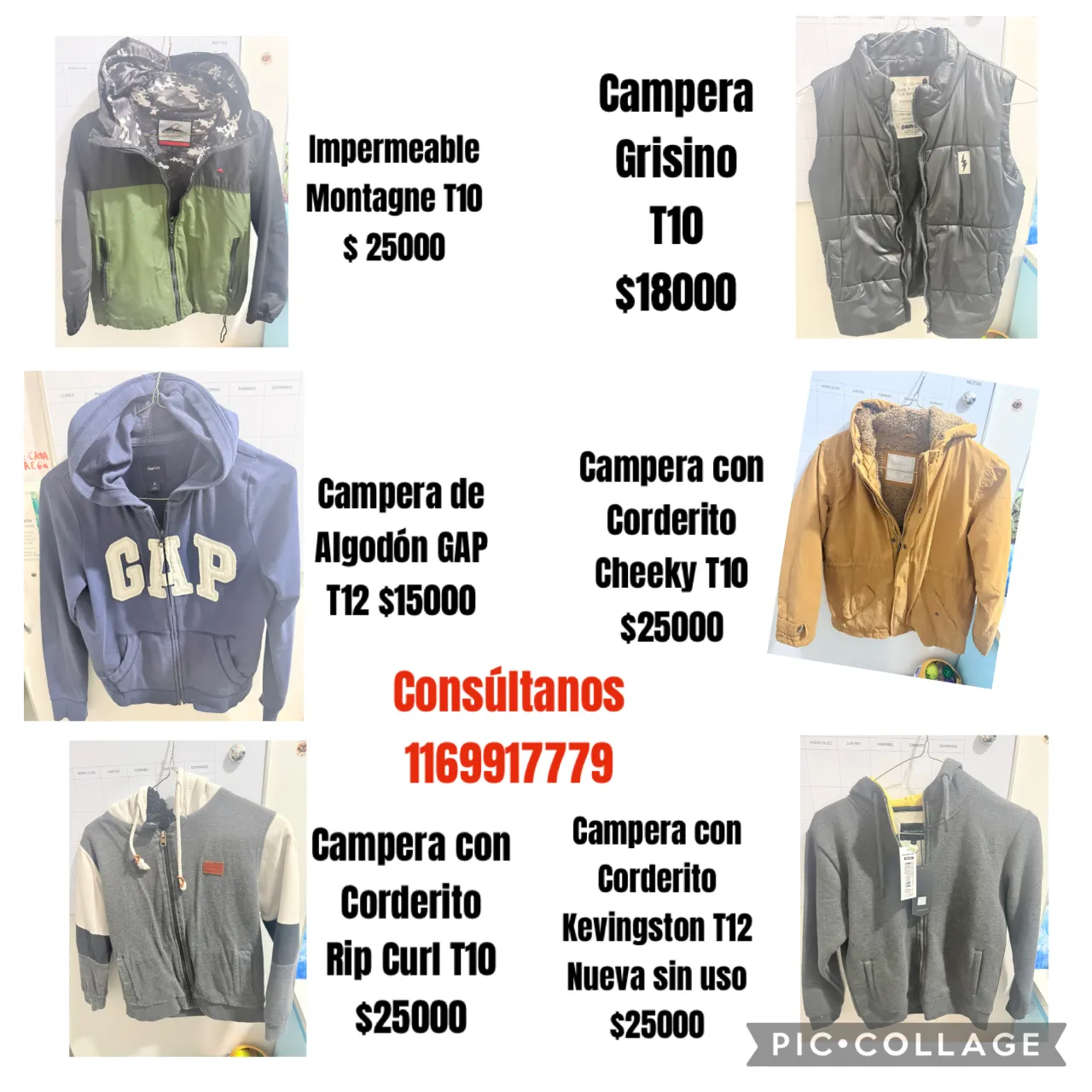 Campera impermeable de color verde y gris con capucha.