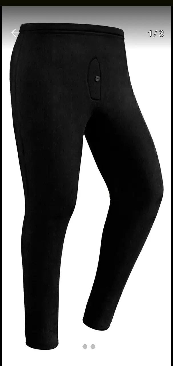 Calza térmica de hombre, ideal para usar debajo de la ropa en invierno o para actividades al aire libre. Color negro, ajuste ceñido y diseño funcional. talle L al XL