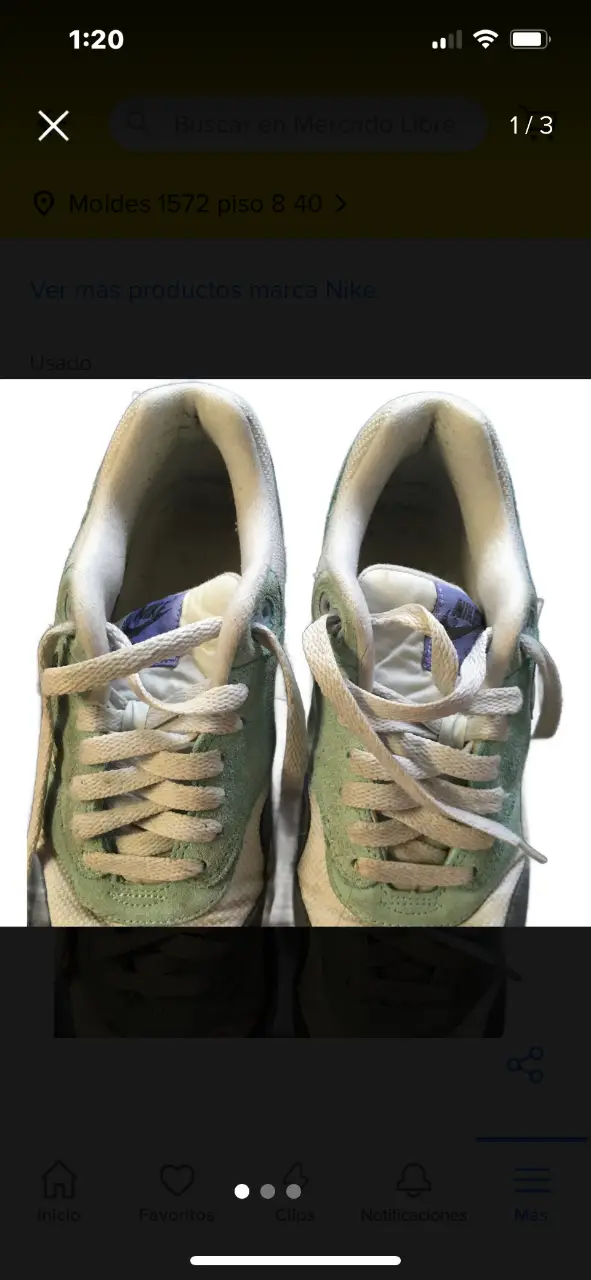 Zapatillas Nike Air Max 90 usadas, talle 8.5 US. Diseño clásico en tonos verde y blanco, ideales para uso diario.