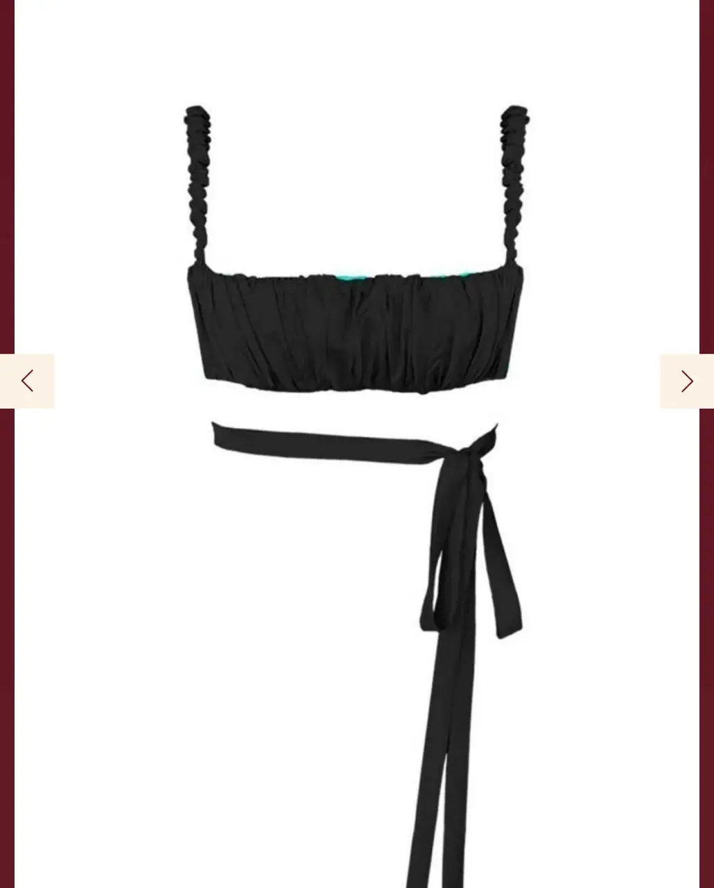 Top negro con diseño drapeado y tiras ajustables. Ideal para un look de fiesta o salida. Precio de lista hoy: $85.000. talle 2
