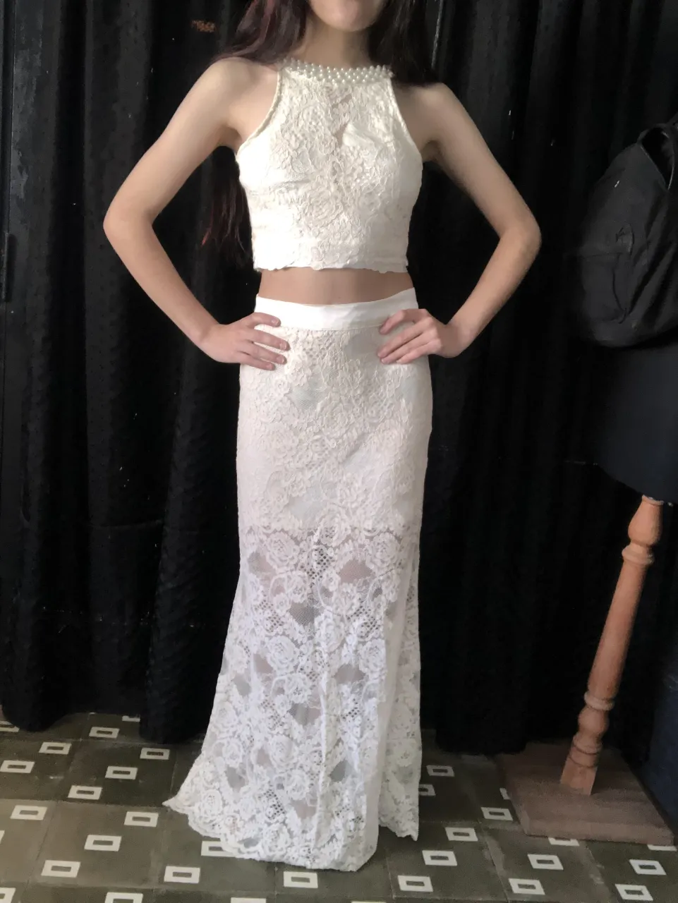 vestido de fiesta
lo use una sola vez para mi egreso, también tengo los zapatos que combinan 