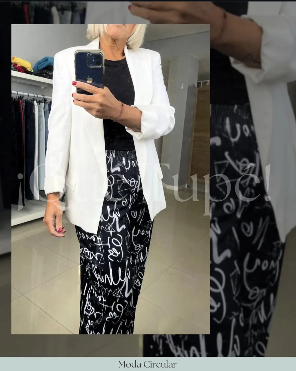 Blazer blanco de corte clásico, ideal para un look elegante y versátil. Perfecto para combinar con diferentes outfits, desde formales hasta casuales. Un básico atemporal en tu guardarropa.