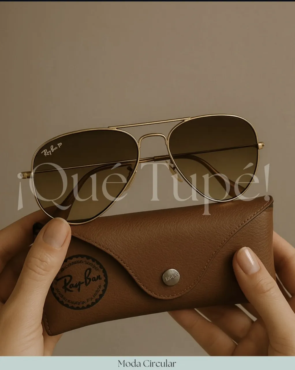 Anteojos de sol Ray-Ban Aviator con marco dorado y cristales marrones. Un clásico atemporal para un look sofisticado.