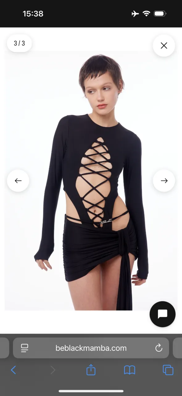 Body BLACKMAMBA nuevo🖤 Fue comprado para un evento y al final no se usó. El modelo es “body as black”, actualmente 190.000 en la web (ver foto 4). Lo dejo a mitad de precio!🫶🏻 Es elastizado, las tiras se regulan a gusto. 

// body negro black mamba the ann wagners bullbenny ropa noche salir top negro