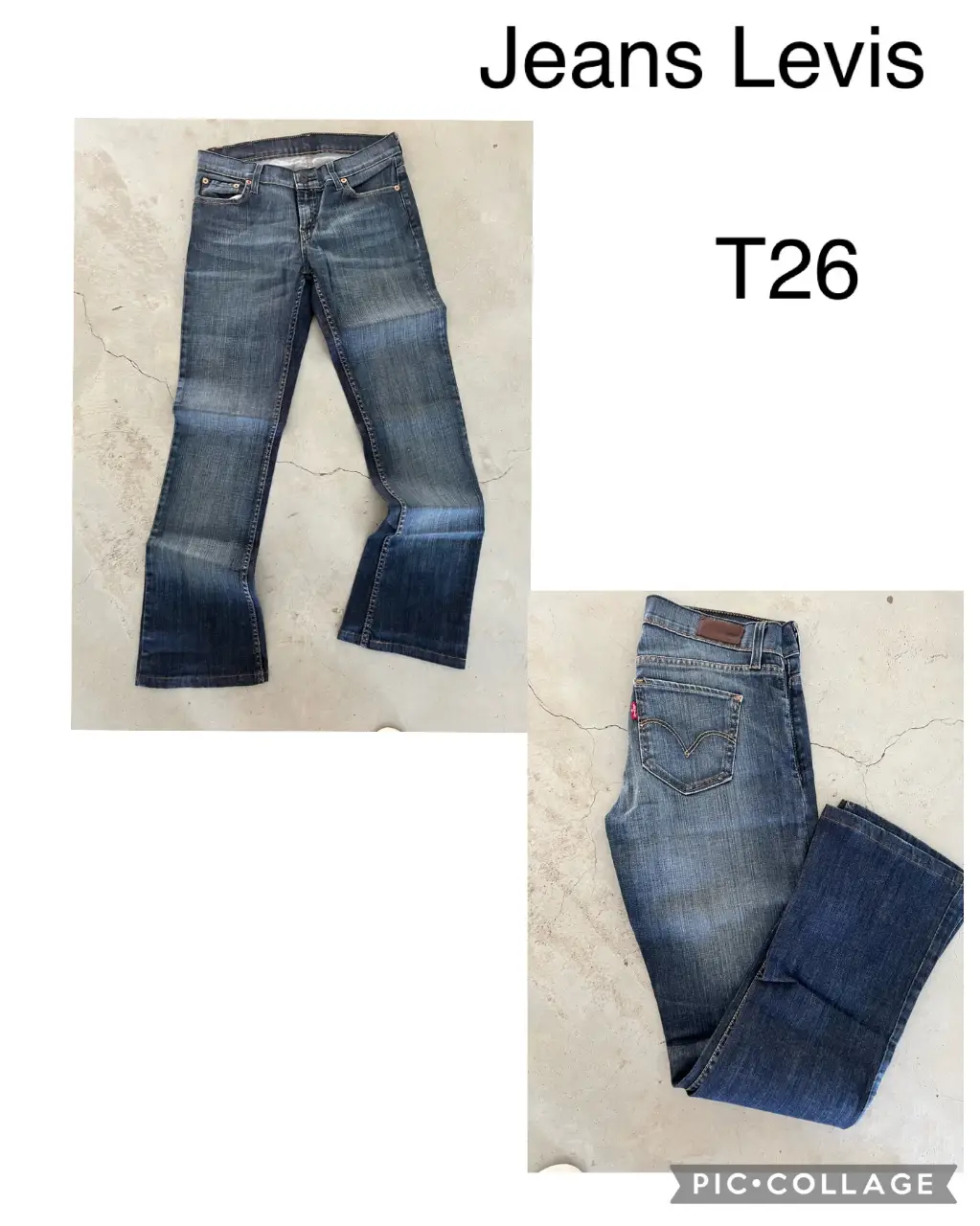 Jeans Levis azul, corte recto, talle T26.