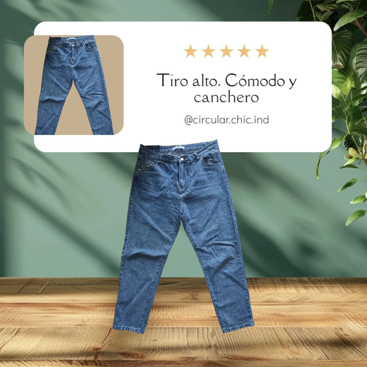 Jeans tiro alto, cómodos y cancheros. Ideales para un look casual y moderno. Combinan con todo y son perfectos para el día a día. talle 44.