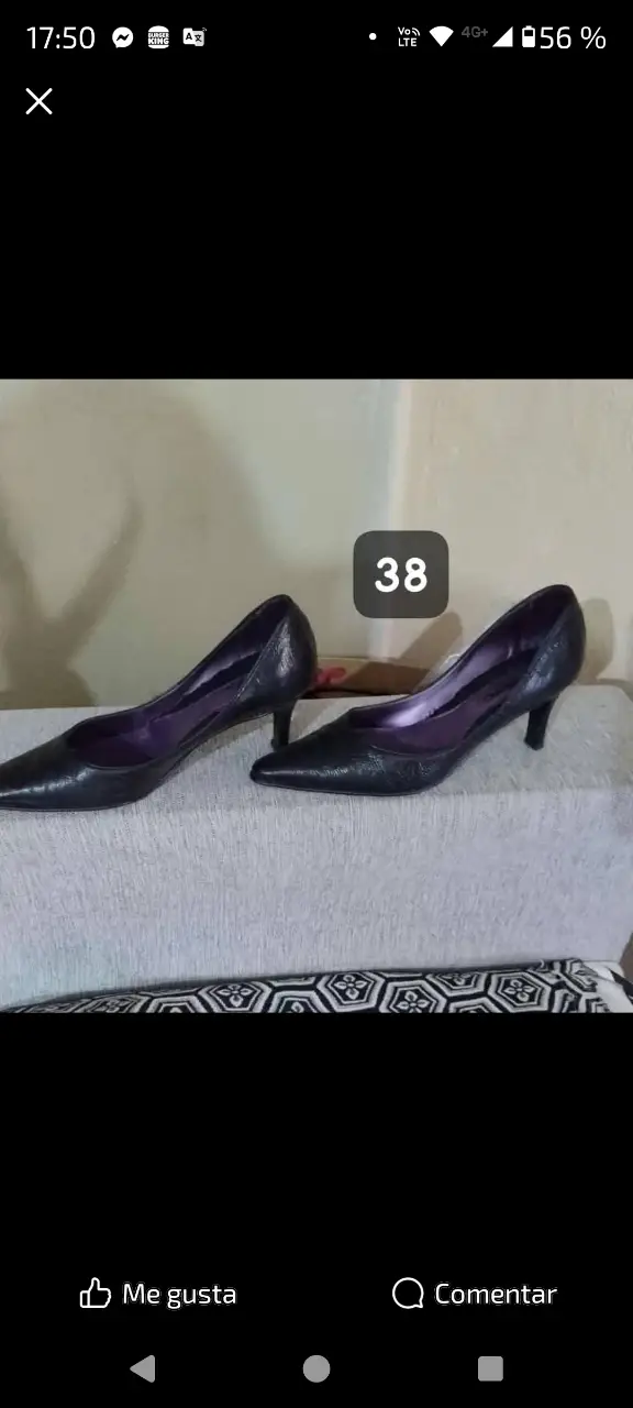 Zapatos de taco alto, color negro, número 38. Ideales para eventos formales o salidas.