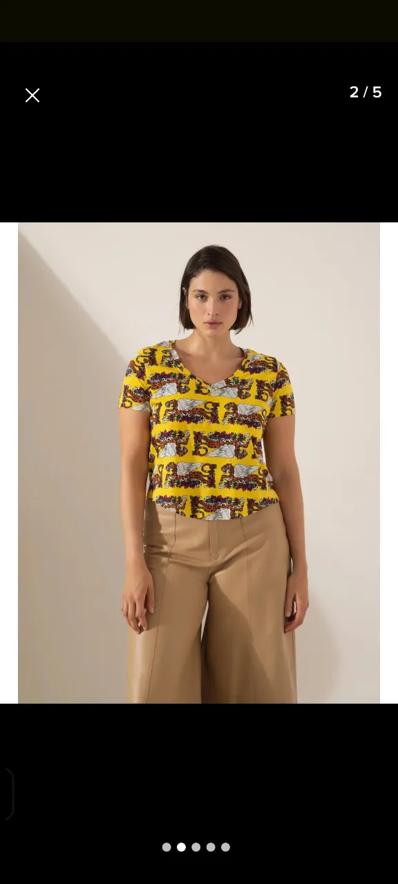 Remera amarilla con estampa exclusiva de leopardos alados y flores. Diseño vibrante y original, ideal para destacar tu estilo.