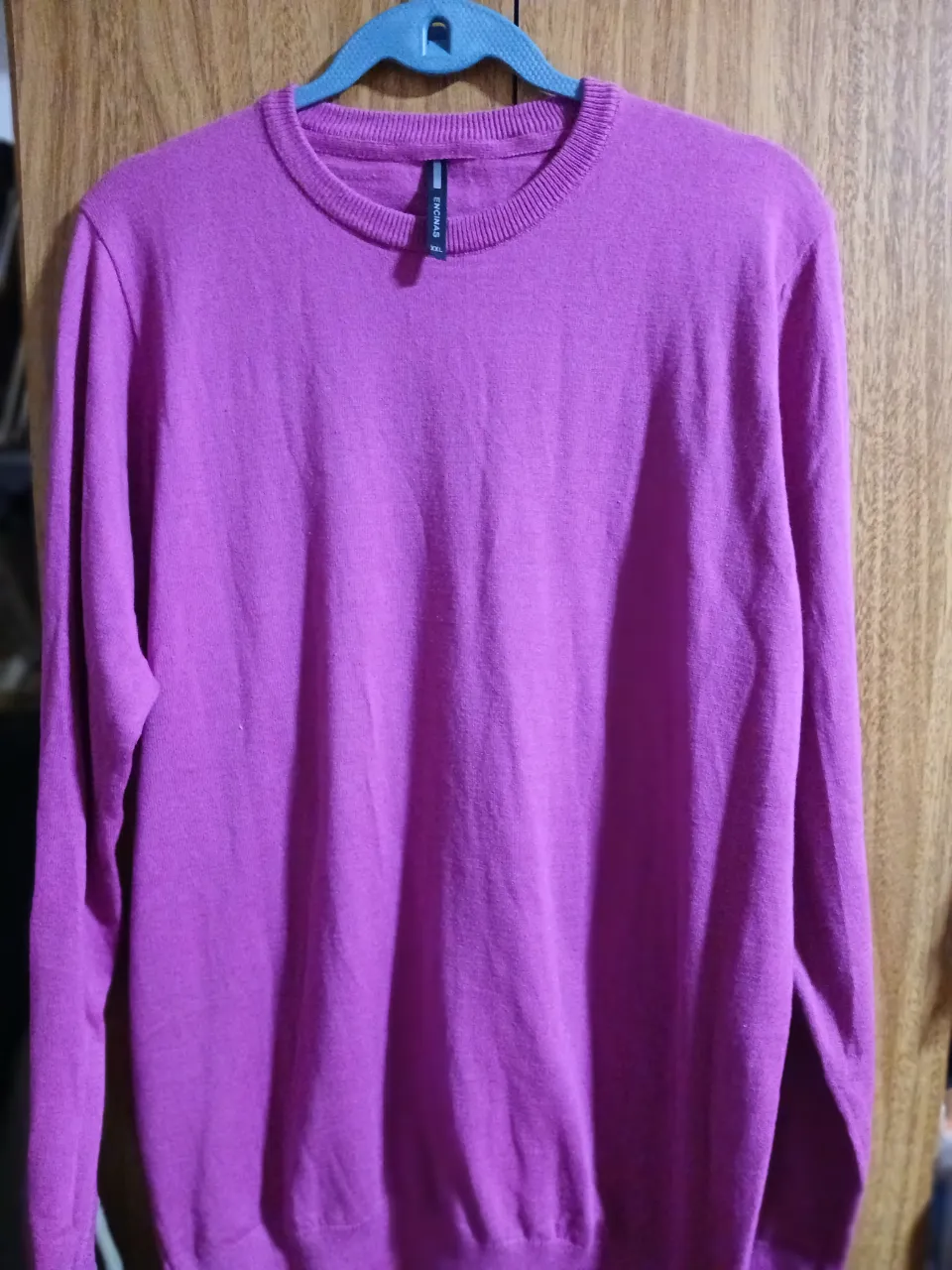 Sweater de cuello redondo color rosa, de la marca Encinas. Talle XXL. Ideal para un look casual y abrigado.