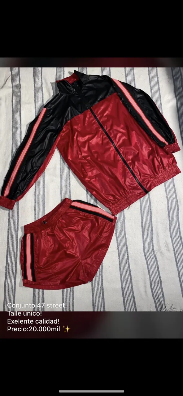 Conjunto deportivo 47 street,rompe viento, excelente calidad, talle único. Ideal para salir o hacer deporte. 