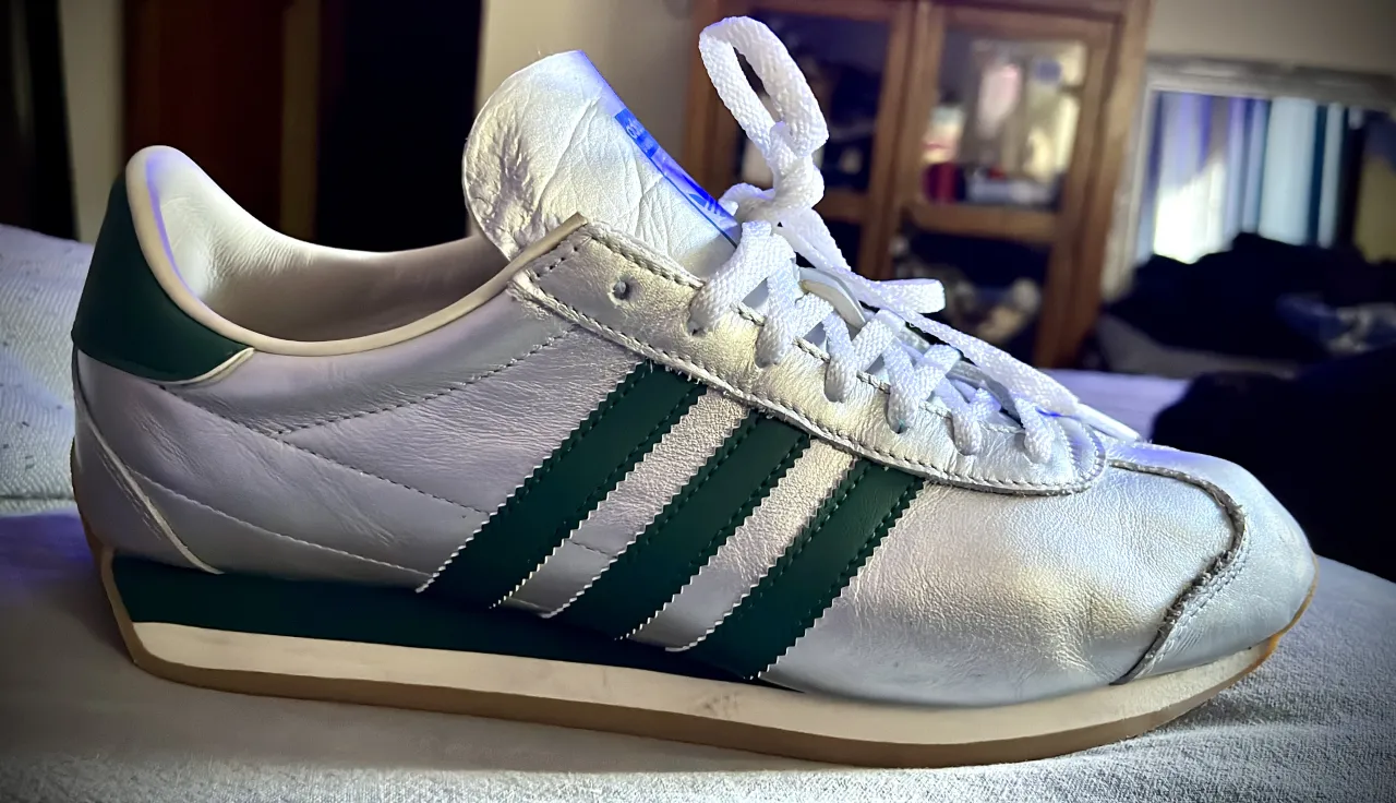 Zapatillas, Impecables 🩶 plateadas con detalles en 💚 verde. Poseen cordones blancos y suela de goma color caramelo. Unisex. 