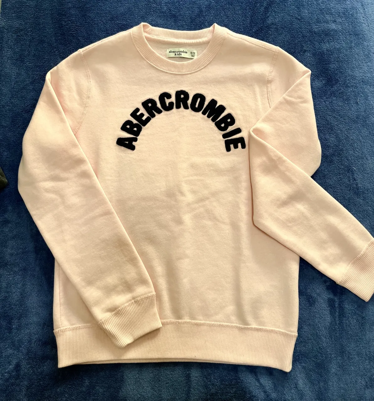 Buzo Impecable!!! 🌟 Color rosa de Abercrombie Kids, con la marca en plush y relieve. Lleva ribb en puños y cuello. No es buzo canguro! 