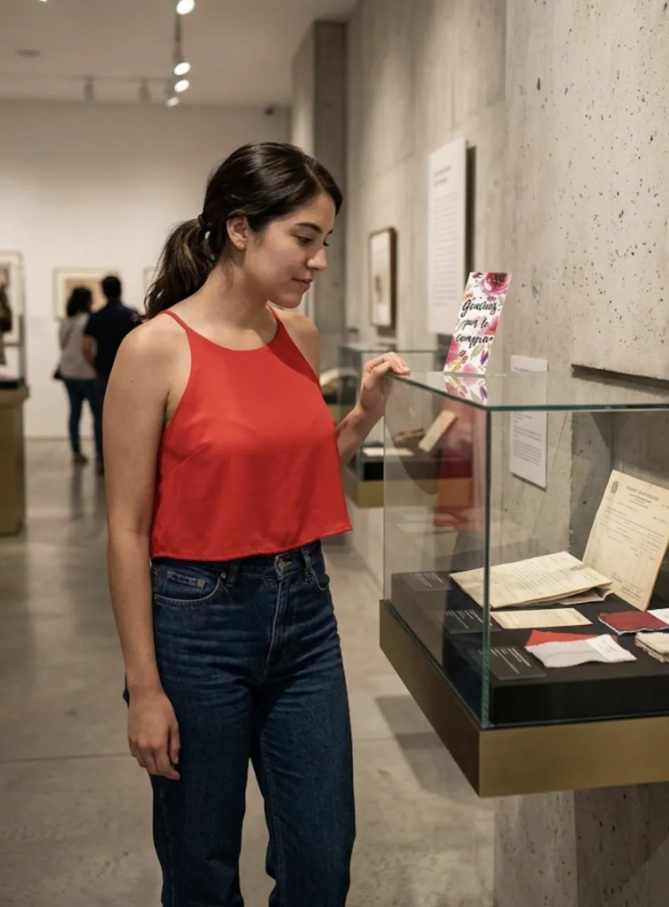 Musculosa roja de breteles finos y escote en V pronunciado. La espalda también tiene un escote en V.