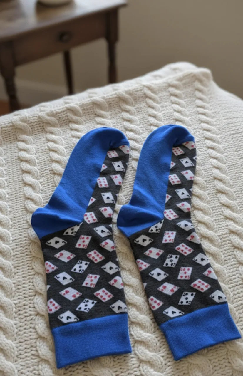 Medias divertidas con estampa de naipes, ideales para darle un toque original a tu look. Perfectas para el día a día o para sorprender en una salida.