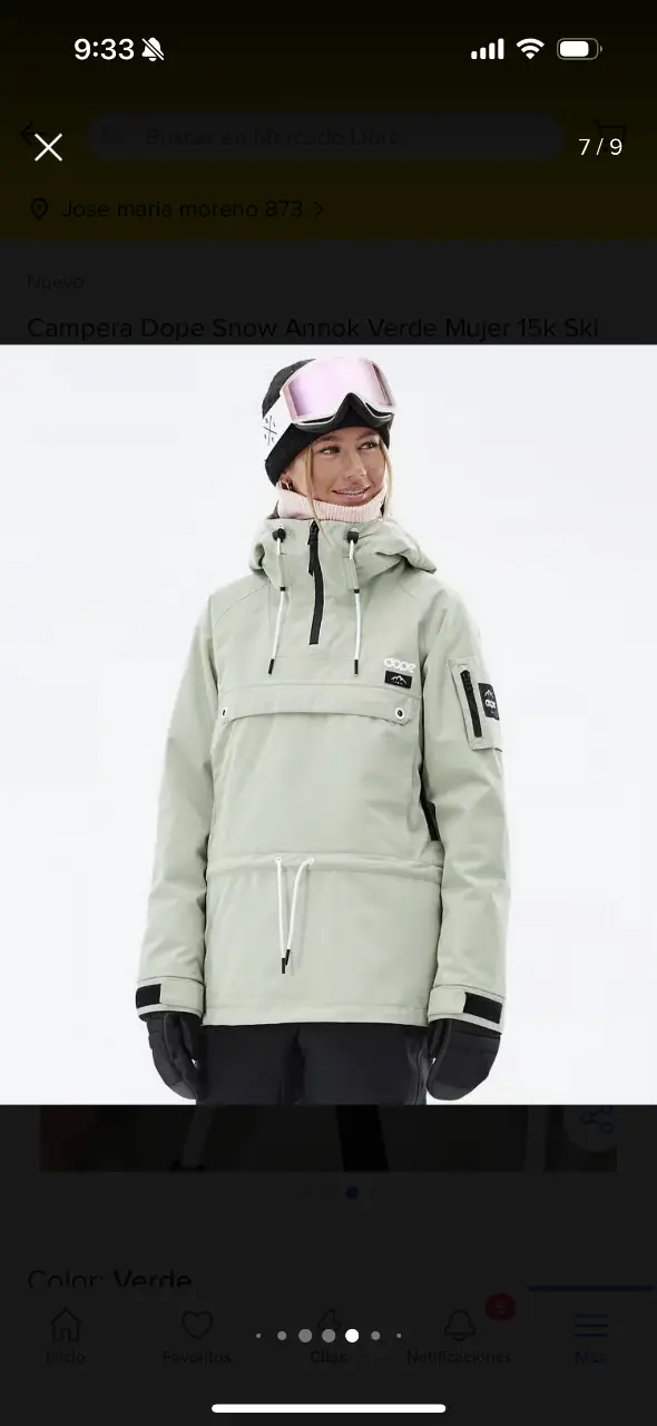 NUEVA SIN USO. Campera Dope Snow Annok Verde Mujer 15k Ski. Campera de nieve para mujer, de color verde, con capucha y cierre. Ideal para esquiar.