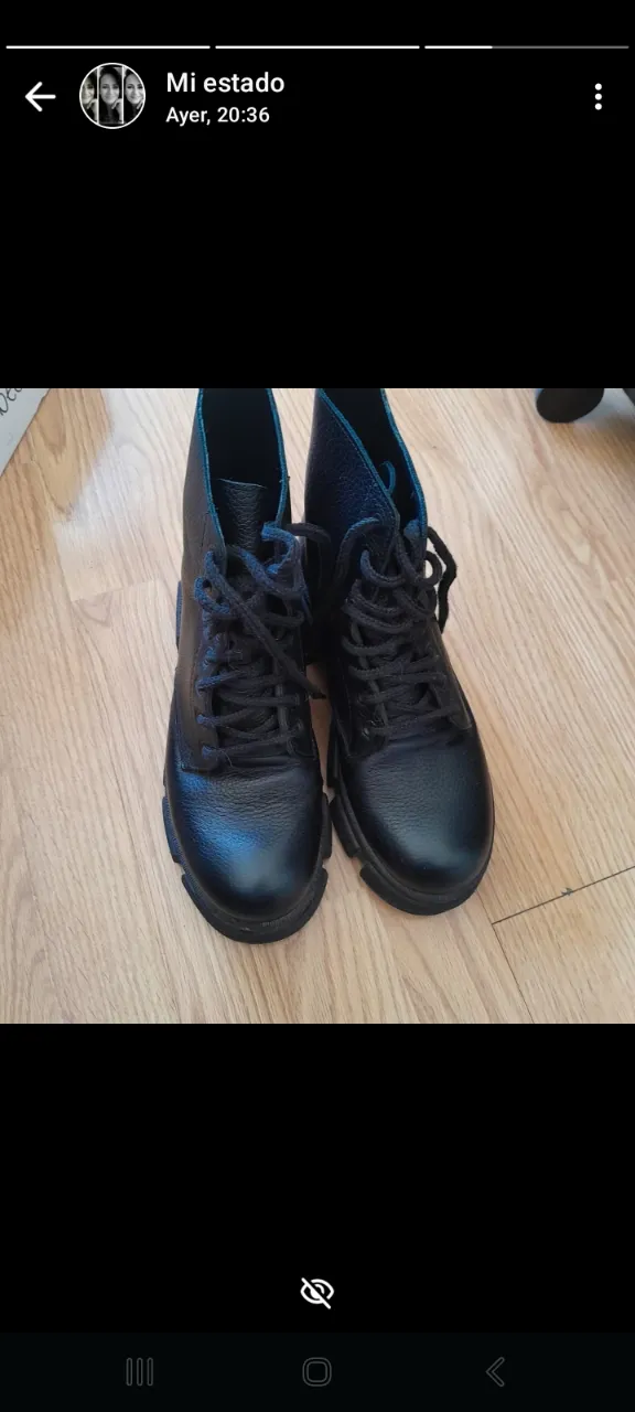 Botines Verona casi nuevos, talle 37, de cuero negro, ideales para un look casual y moderno.