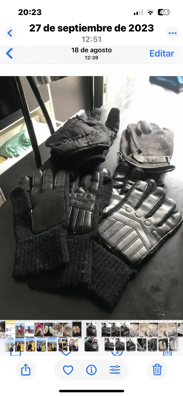Guantes de cuero y tejido negro, ideales para el invierno. Diseño robusto y abrigado, perfectos para proteger tus manos del frío.el precio es por cada uno por los dos $24000