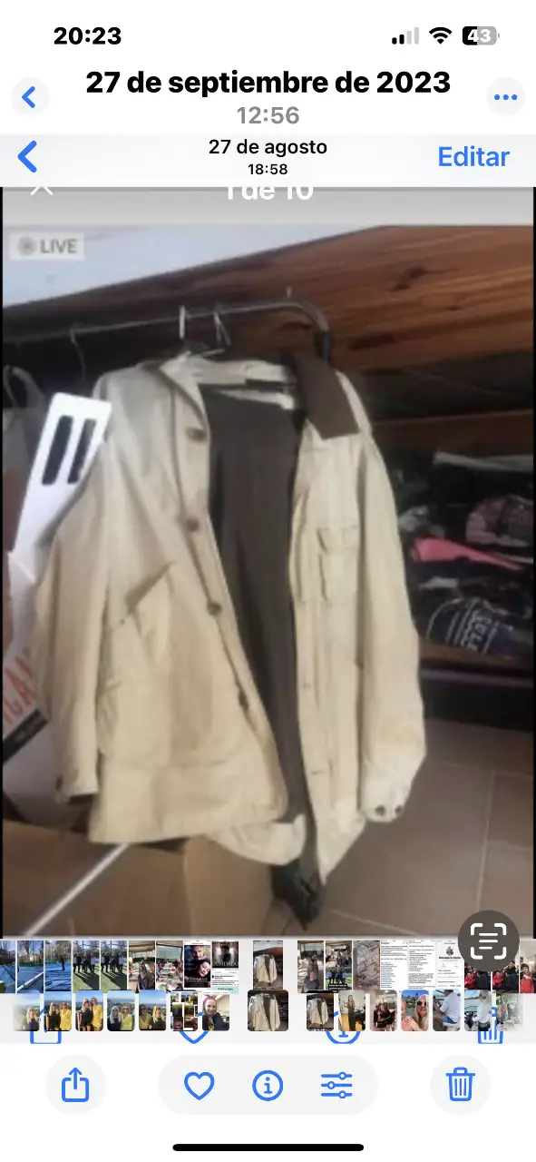 Campera bomber de hombre, color crudo con detalles marrones en el cuello y bolsillos. Ideal para el invierno, estilo casual y utilitario.