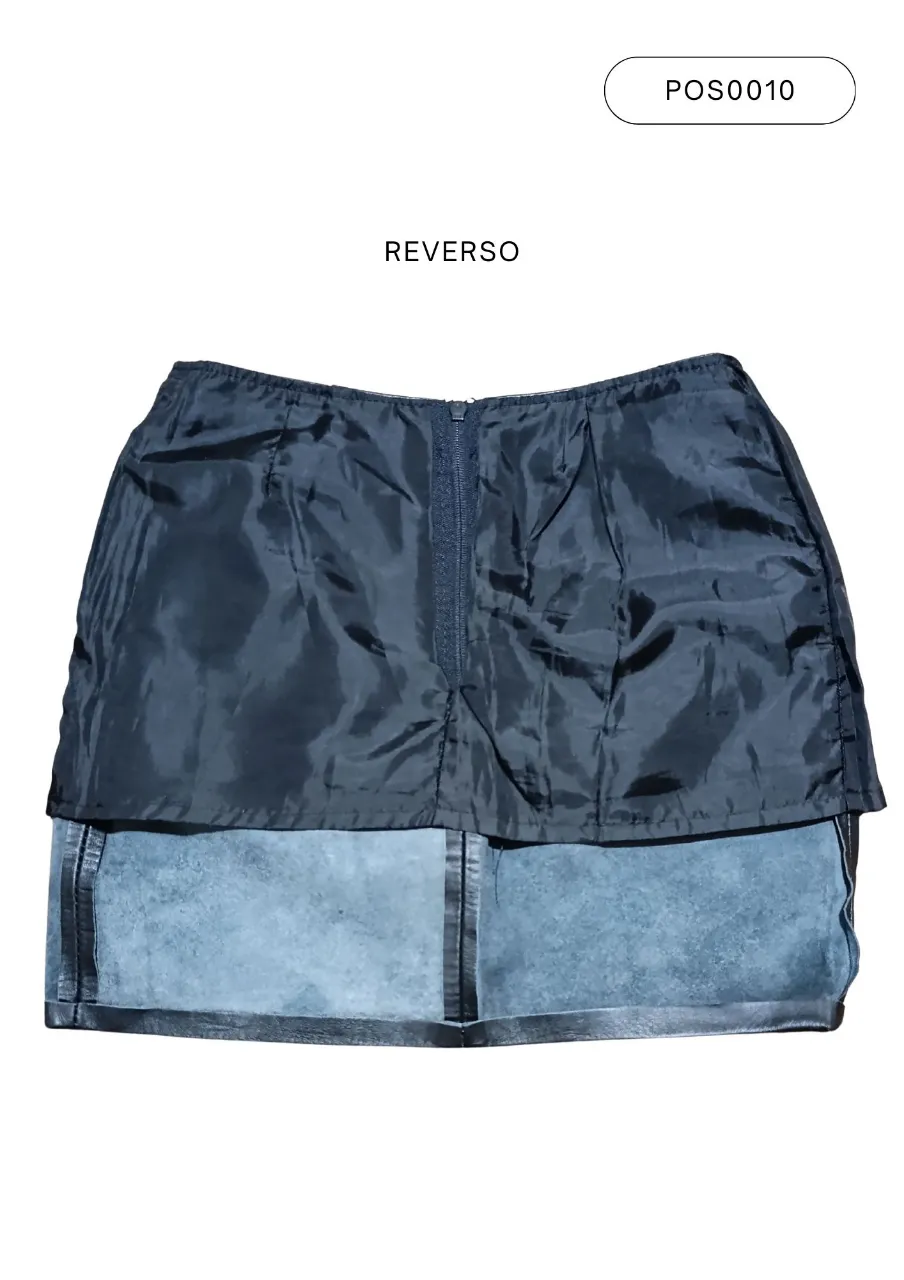 Minifalda Cuero legítimo - Vista 3