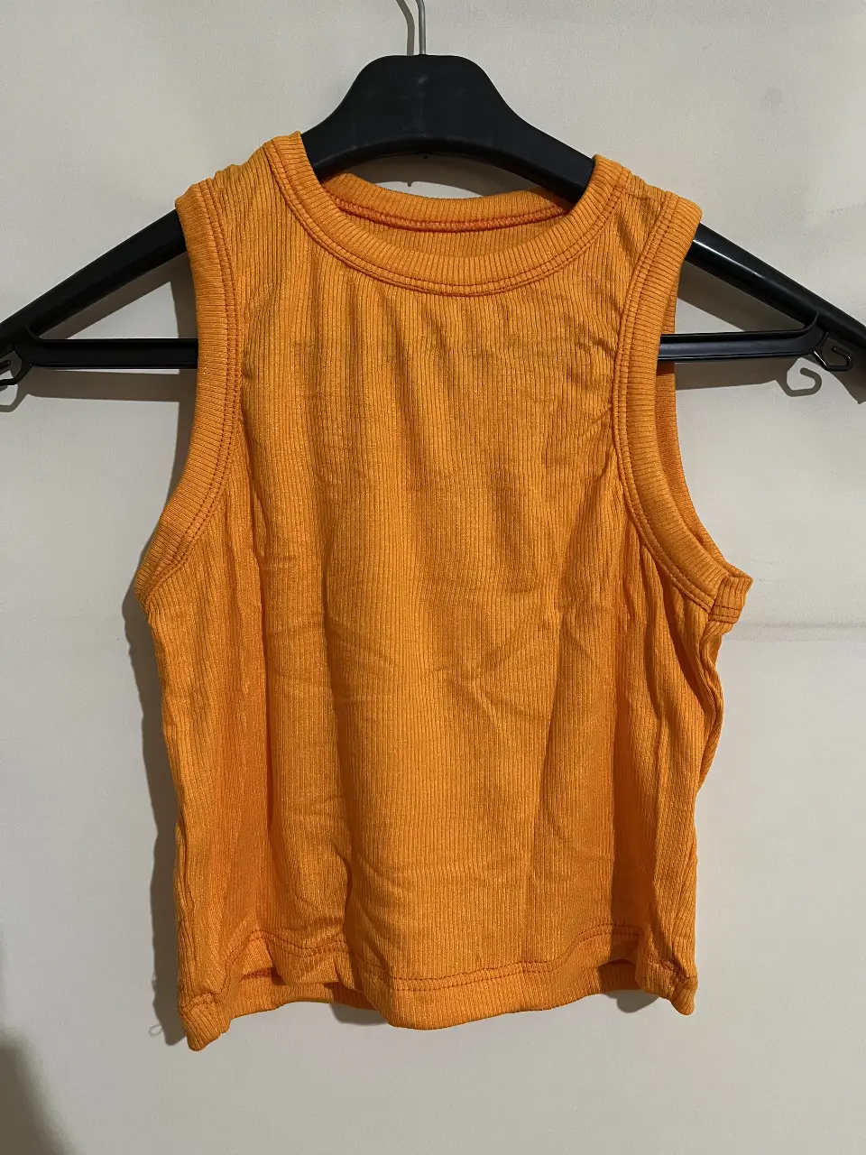 Top músculosa de color naranja, elastizado de Morley, talle único 