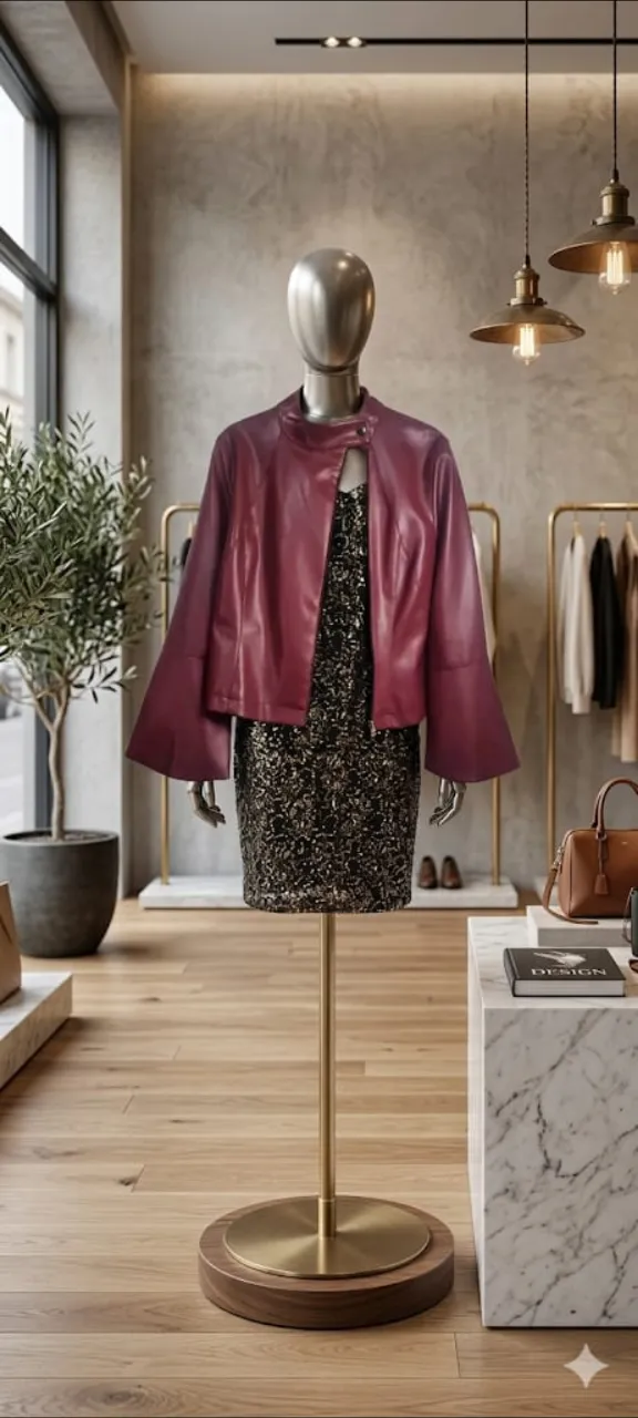 súper REBAJA 💥 Divina💥chaqueta de cuero sintético  de alta calidad con un acabado suave y brillante.
Corte: Estilo cropped (corto) con mangas amplias con elastico, lo que le da un aire vanguardista y cuello mao. Cierre metálico al frente y detalle de corte asimétrico en el cuello. de sisa a sisa 45 cm de hombro 13 cm, origen francesa.