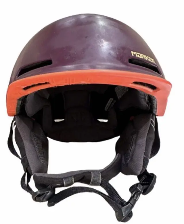 Casco de esquí Marker Kent unisex  importado, color púrpura con detalles en naranja. Talle 51-56cm. Ideal para la nieve.