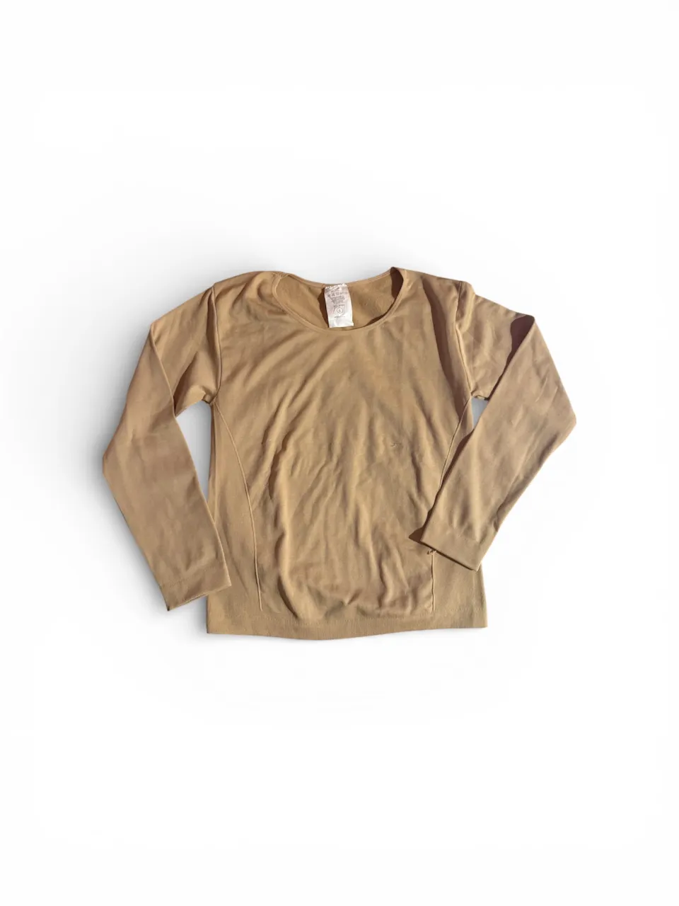 Remera termica con peluche dentro manga larga color tiza, ideal para usar en invierno 