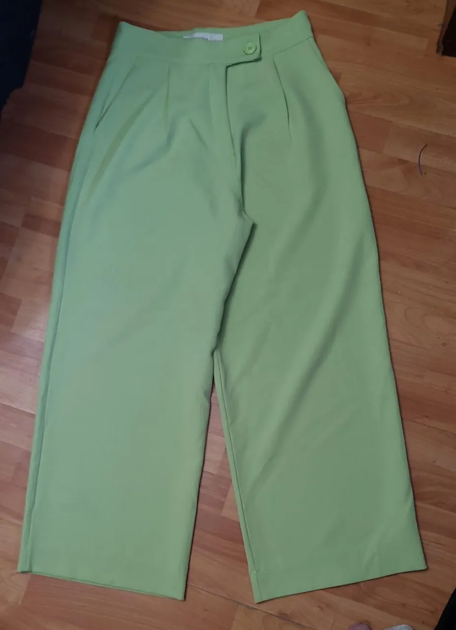 Pantalón sastrero de mujer, color verde claro. Talle L. Simona.