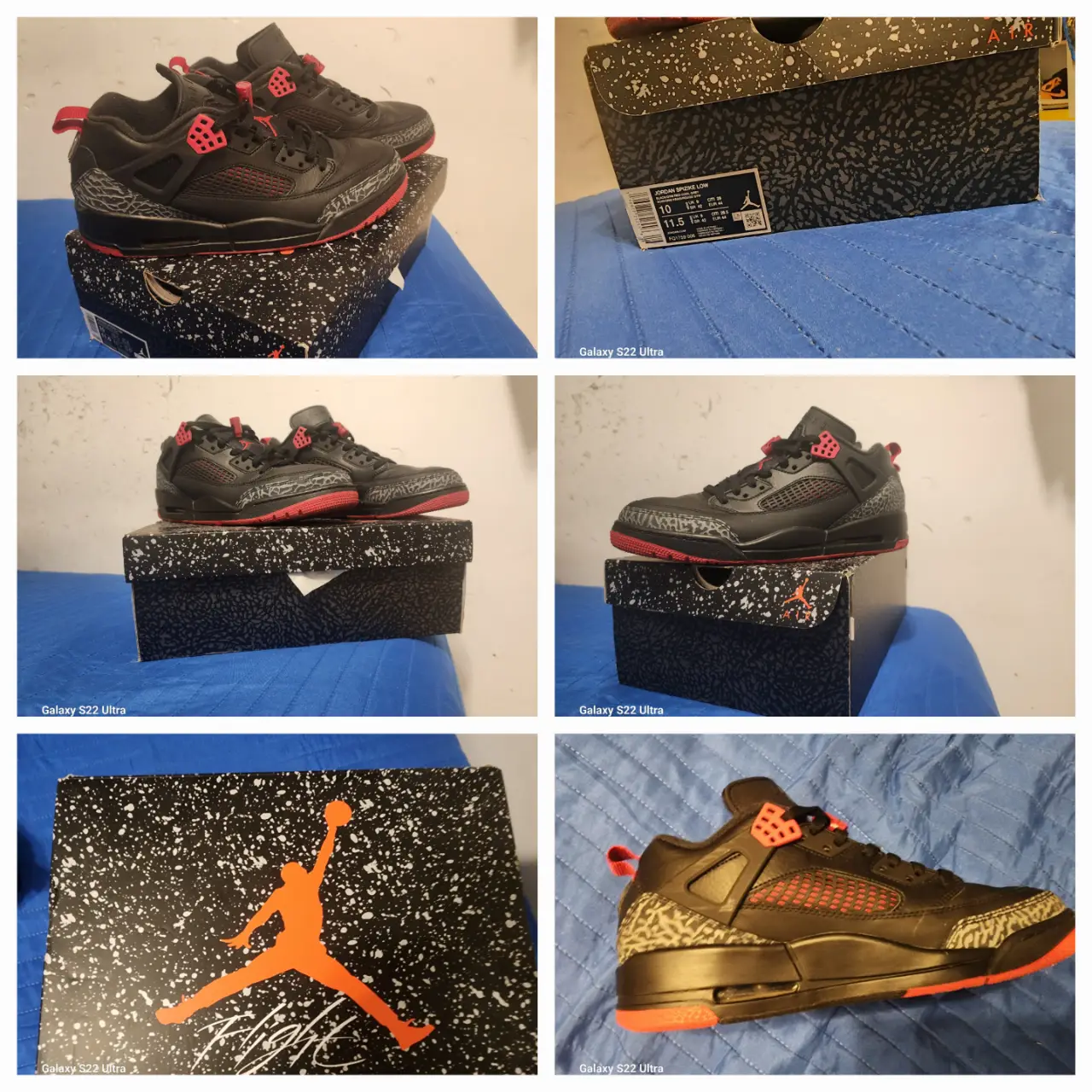 Zapatillas Jordan Spizike Low en color negro con detalles en rojo y estampado de elefante. Ideales para un look urbano y deportivo. las dejo a este precio porque me las quiero sacar de encima