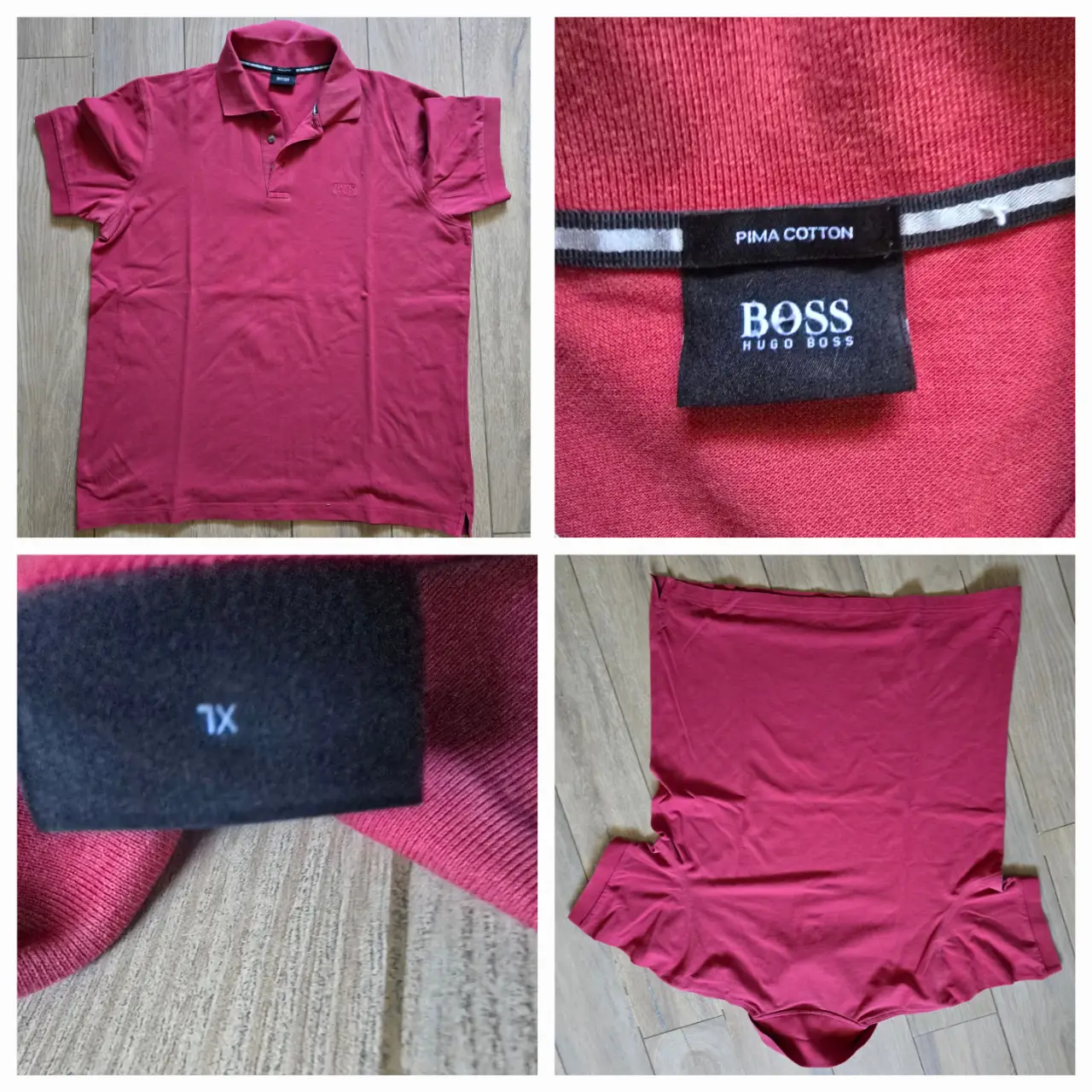 Remera polo roja de hombre, de la marca Boss Hugo Boss, confeccionada en algodón Pima. Talle XL o xxl. el precio es de cada una, me las quiero sacar de encima, son originales todas.
