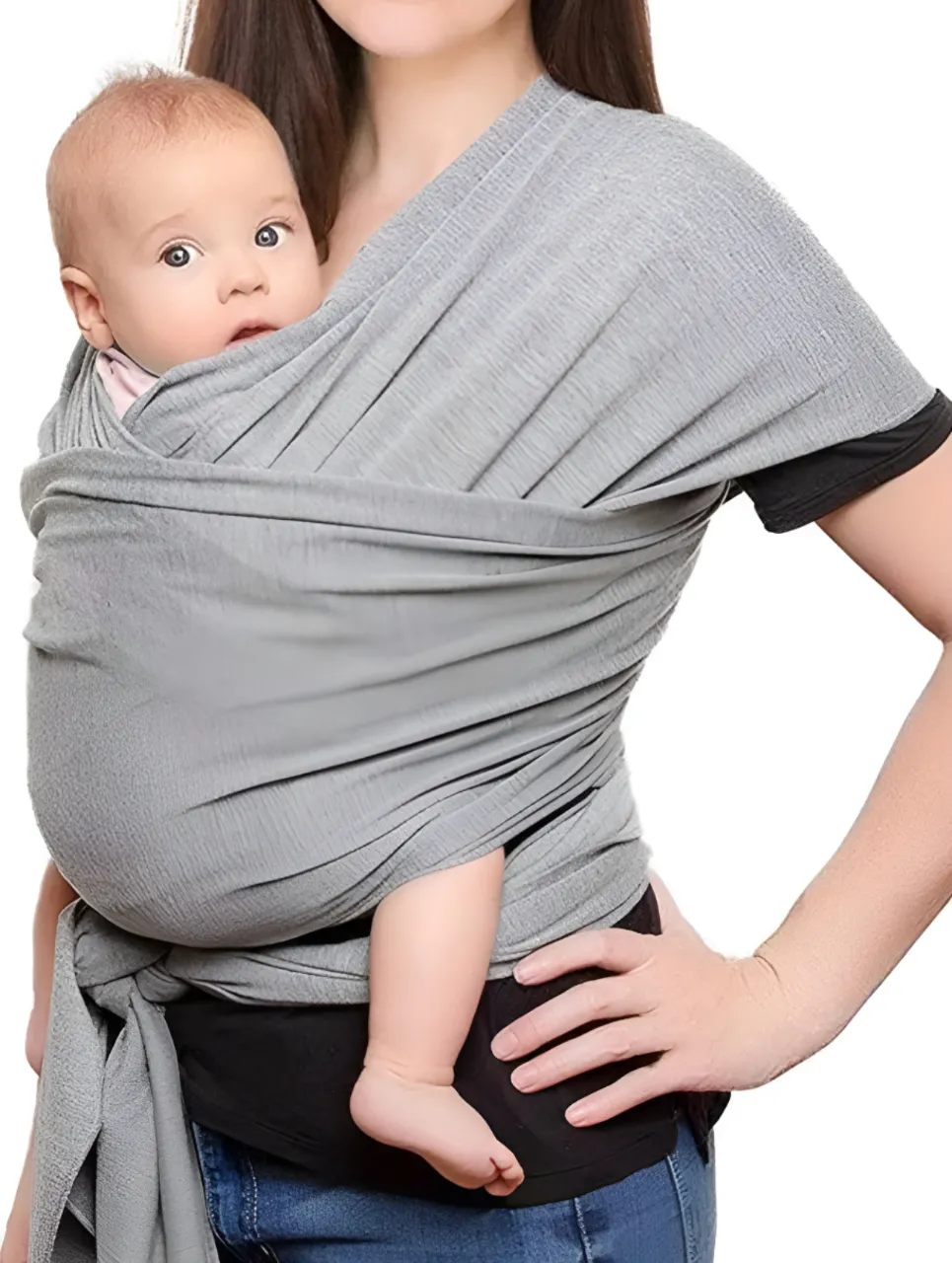 Fular portabebé Priori Babies, ideal para llevar a tu bebé de forma segura y cómoda. Color azul, suave y versátil, perfecto para el día a día. Incluye instrucciones de uso. Tiene una manchita