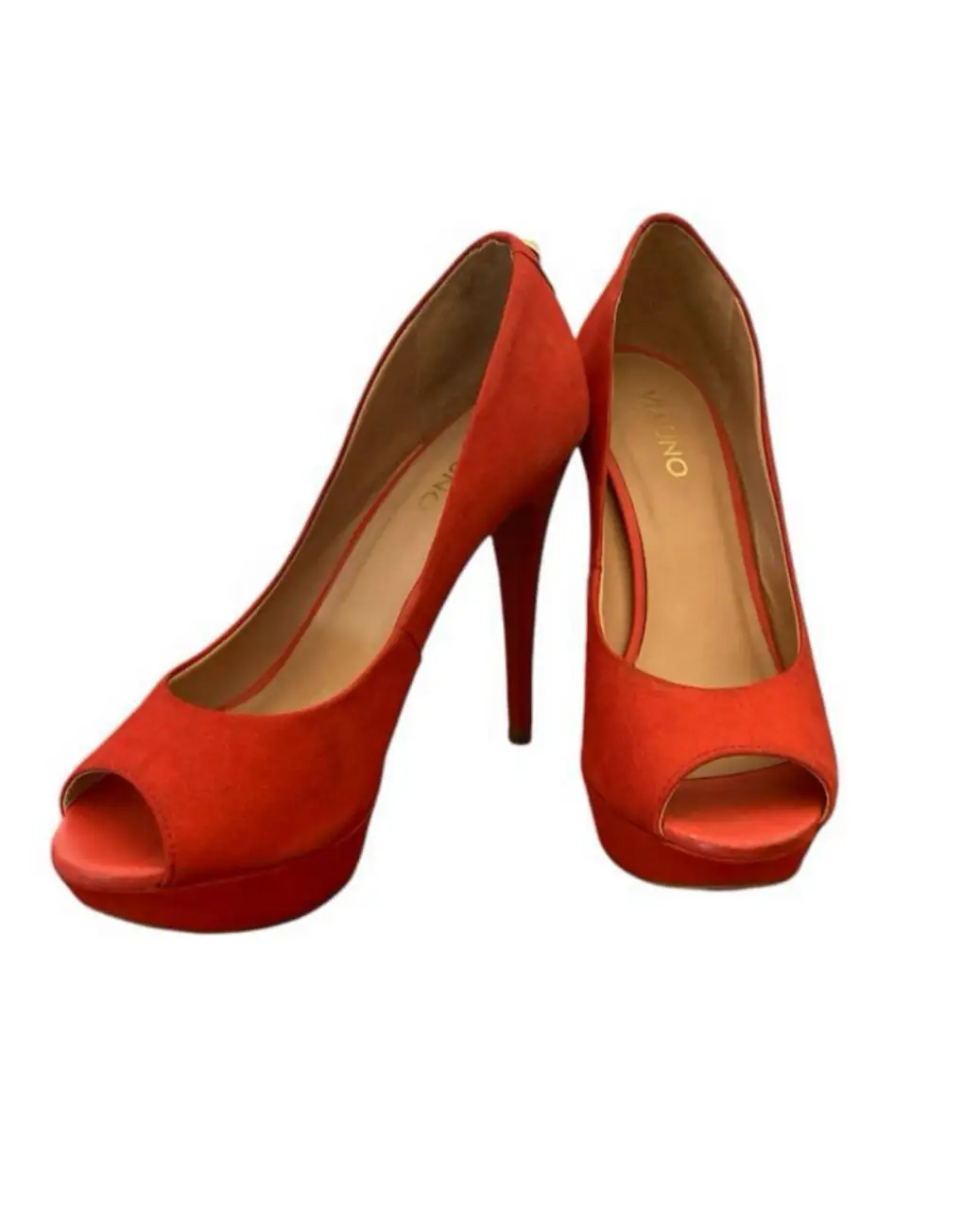 Elegantes zapatos de tacón alto peep toe en color rojo. Ideales para fiestas y eventos especiales. Diseño sofisticado y moderno. talle 37 eur/ 6 usa / 35 bra detalles de uso en fotos plantilla 23taco 12, plataforma 3