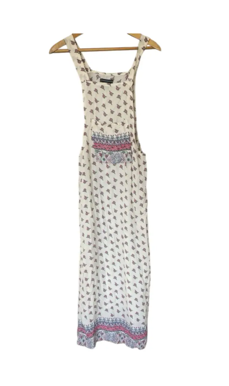 Vestido largo de mujer con estampado floral, estilo boho, con tirantes y bolsillo delantero. Ideal para el verano. largo desde los breteles 135 cadera aprox 47